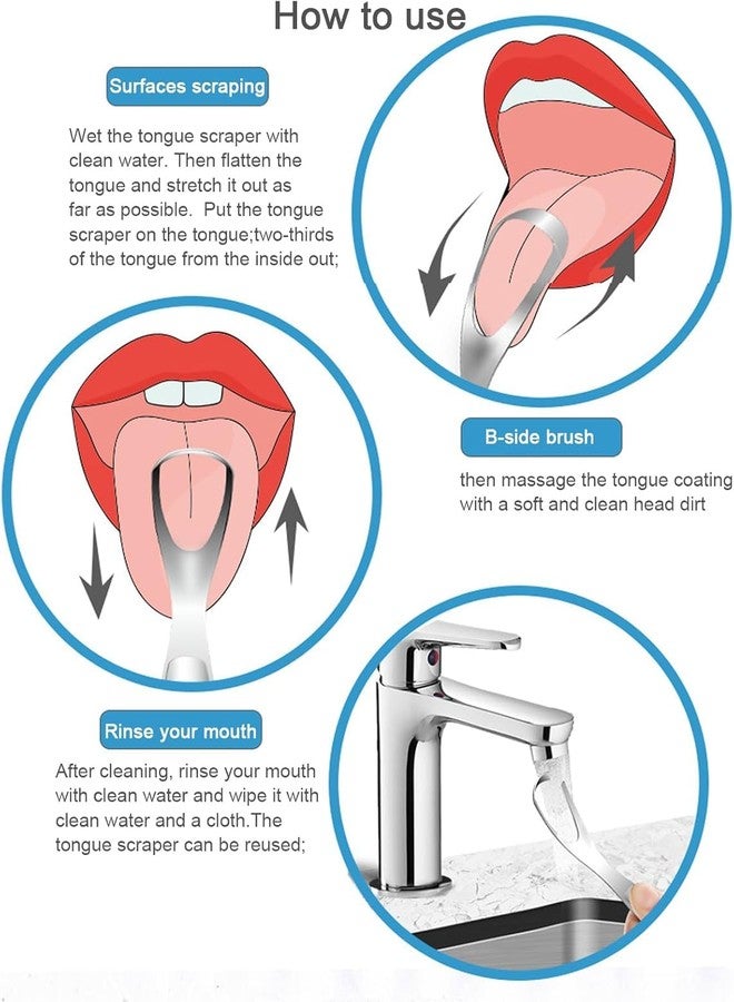AARAM Tongue Scraper Bell shaped for Adults and Kids, High Grade Stainless Steel Tongue Cleaner (1-Pack), Professional Oral Hygiene Tool to Eliminate Bad Breath in Seconds Steel colour - Image 5